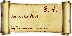 Baracska Ábel névjegykártya