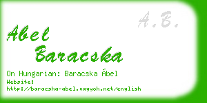 abel baracska business card